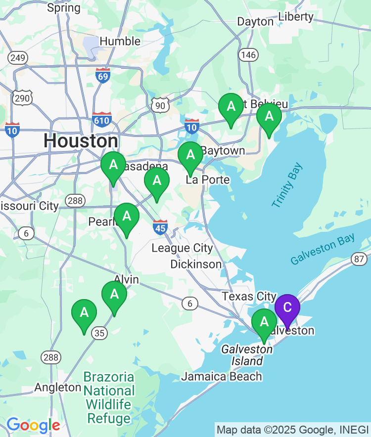 Galveston Available Airport Options